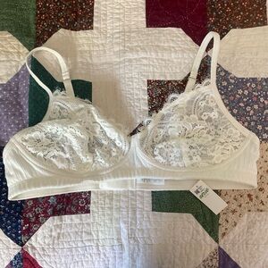 Lace Trim White Bralette
